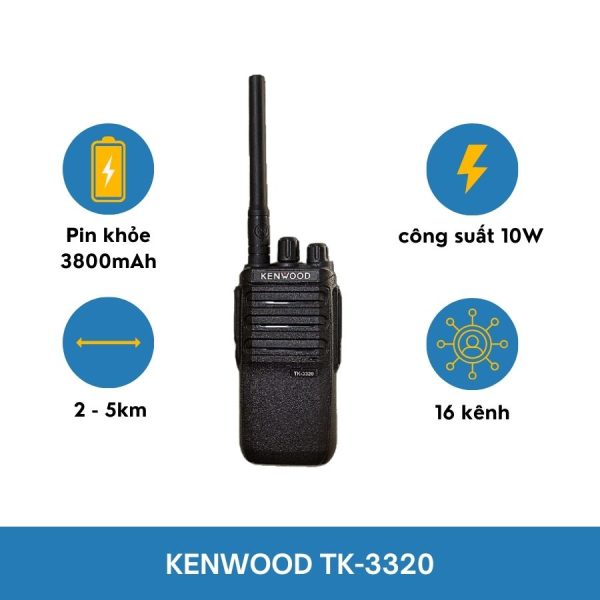 Bộ Đàm Kenwood TK-3320 cao cấp, pin khỏe (2-5km)