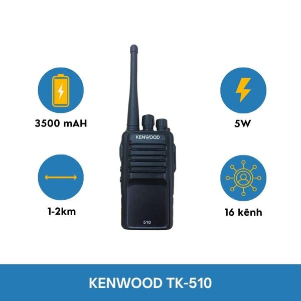 BỘ ĐÀM KENWOOD TK-510 (khoảng cách 2km)